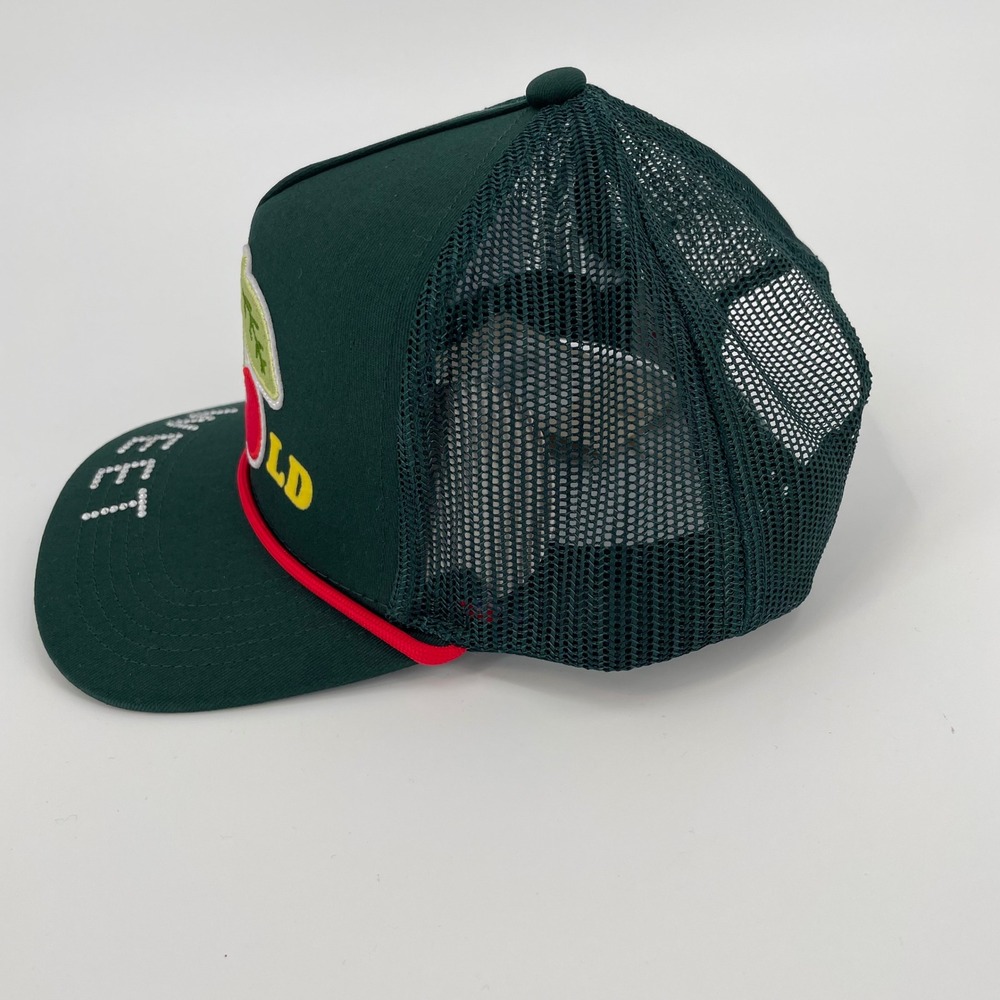 MOTHER The 10-4 Wild Cherries Trucker Hat Sweet Rhinestone Brim NWT OS Green - Picture 4 of 9